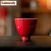 2pc/lot Sprinkle Gold Ruby Red Teacup Luxury Tea Bowl Mug Tea-tasting Fragrance Cup Jianzhan Master Cups Tea Ceremony Gift 60ml