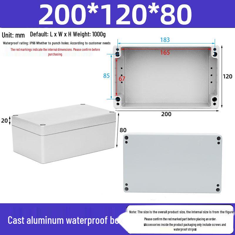 Druckguss-Aluminium Außenverteilerkasten IP65 Wasserdichtes Gehäuse