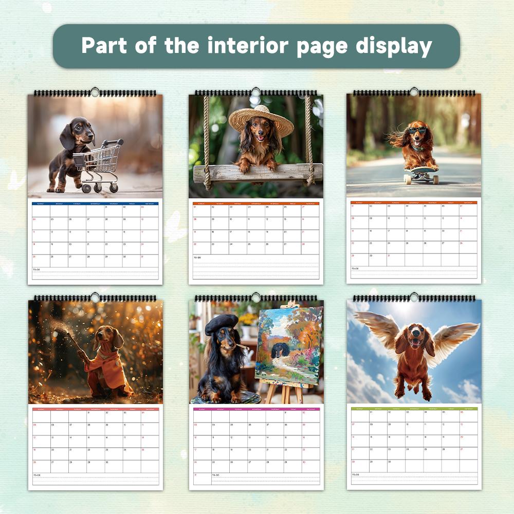 1pc, Oversized, 2026 Dog Wall Calendar, Abstract Dogs - 12 Distinct Designs, Wall Calendar, Birthday, Christmas, New Year Gift