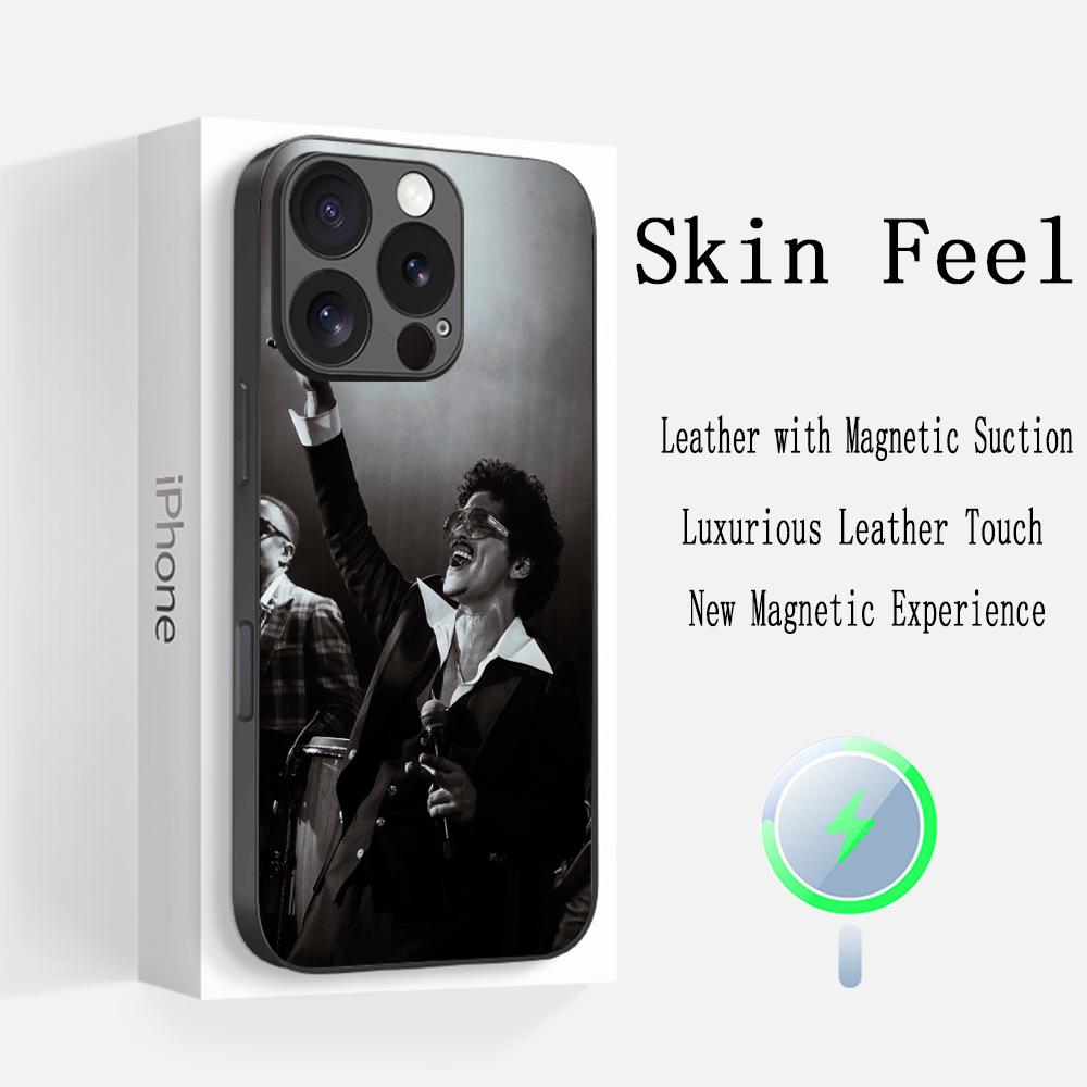 Bru-no Cool Singer Fashion Design Phone Case For iPhone 17 16 15 14 13 12 Plus Pro Max High-end Luxury Magsafe Sheepskin