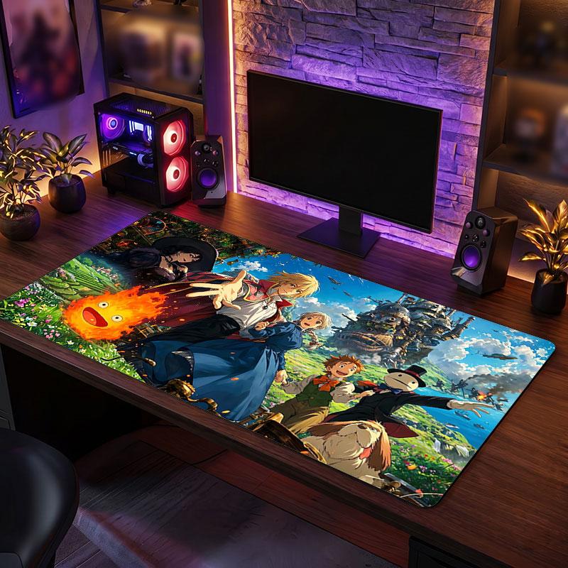 Big Mouse PadHowl's Moving Castle Extended Soft Desk Mat Gaming Office Computer Table Decor Mat