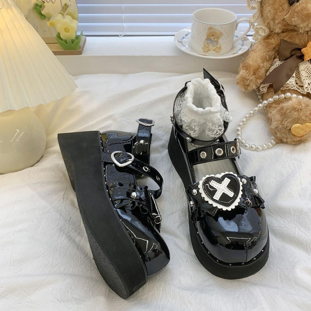 Mary Jane Shoes 2025 Muffin Lolita Lolita Platform Heightened Sweet Japanese Subculture Small Leather Shoes Single Shoes