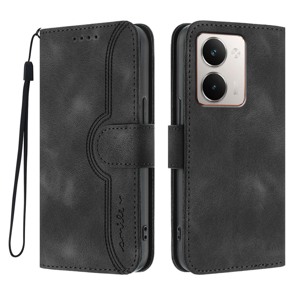 For Realme P3 Ultra 5G Leather Case Wallet Stand Smile Imprinted Phone Cover with Strap