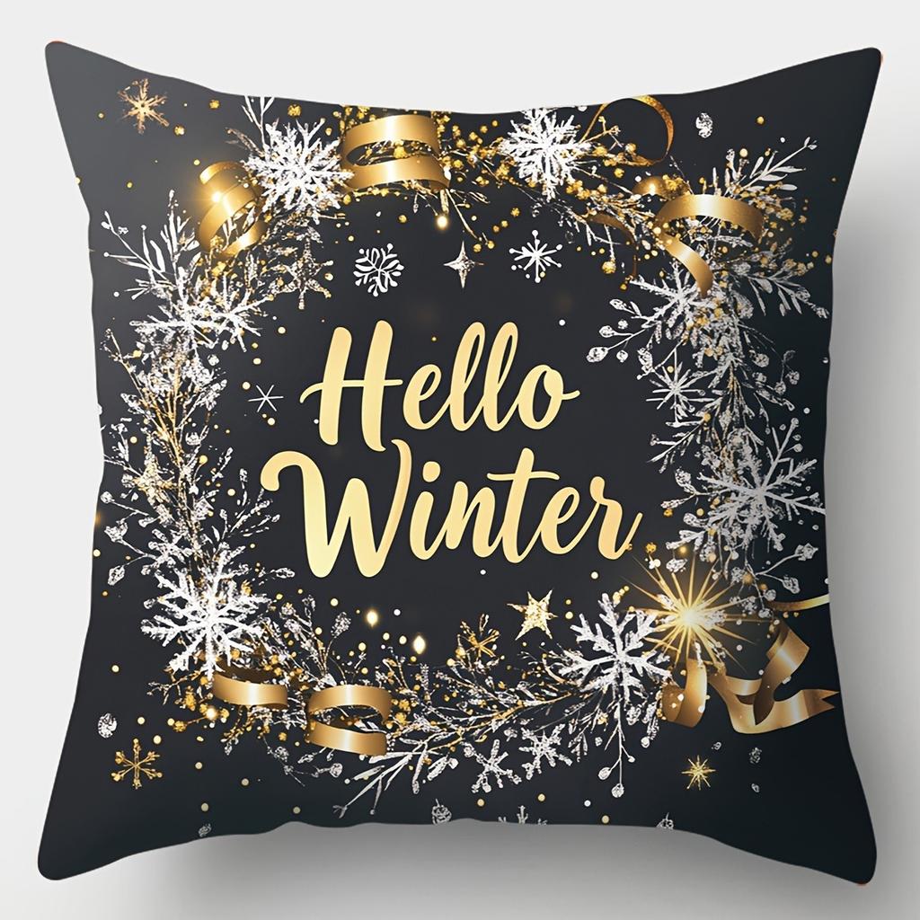 Christmas Themed Pillowcases: Dwarfs, Wreaths & Winter Greetings Sofa Room Cushion Cover Home Decoration New Year Gift