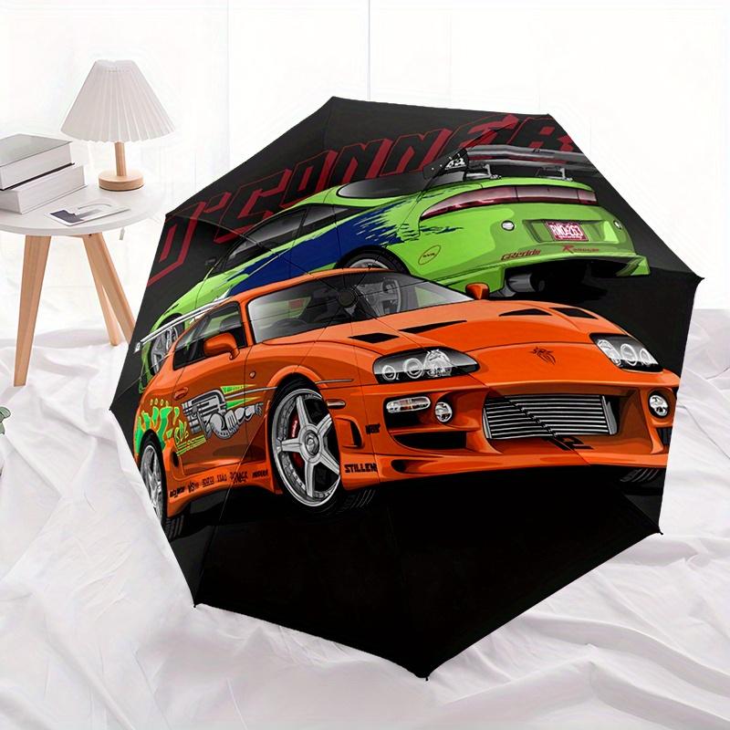 Stylish Umbrella Featuring a Racing Car Design, with an Automatic Folding Mechanism And a Sturdy 8-Rib Structure. It'S Wind-Resistant And Pe