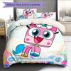 Unikitty!  Pattern Bedding Quilt Set  Home Decoration  Gift (1 * duvet cover + 2 * pillowcase  without core)