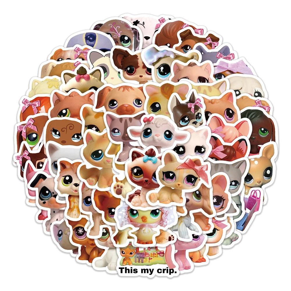 55/110pcs Funny Game Littlest Pet Shop Stickers Kids DIY Decals Toy Stationery Phone Case Notebook Cute Cartoon Sticker Decor