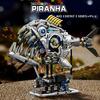 Non-Toxic Technical Mechanical Piranha Sea Life Fish Building Blocks Bricks Power Motor Animal World Model Children Assembly Toys For Kid Gift