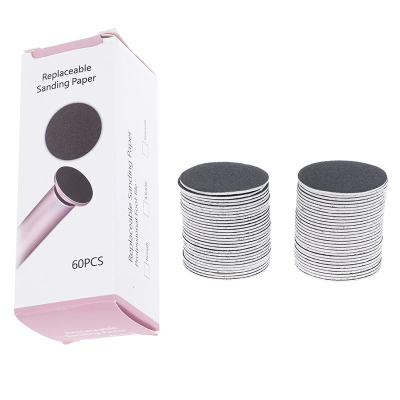 60Pcs Replaceable Sandpaper Disc Cuticle Foot File Callus Remove Dead Pedicure