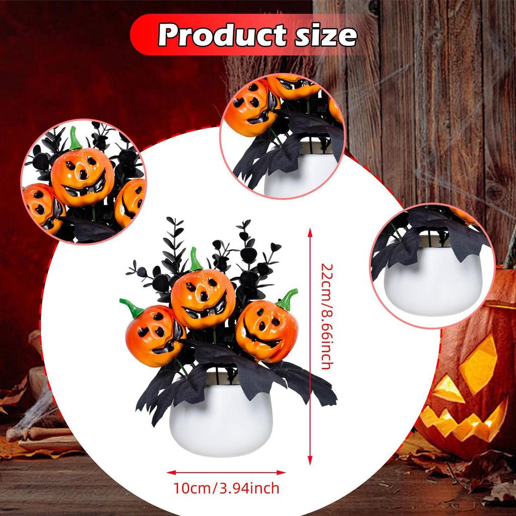 Künstliche Kürbis-Ausstellung für Halloween, Topfpflanzen-Mittelstück für Zuhause