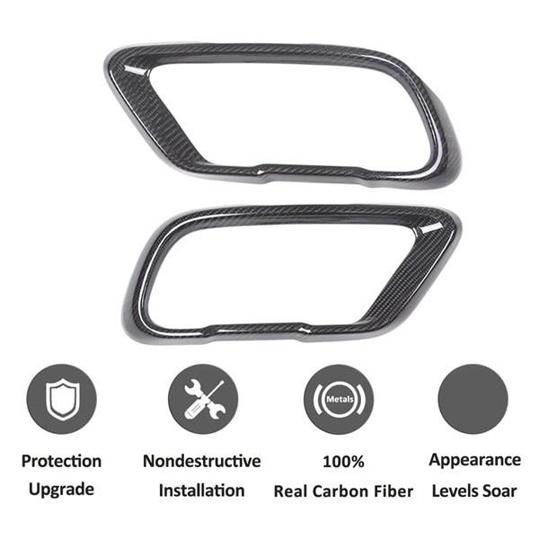 19-23 BMW X5 Real Carbon Fiber Exhaust Tip Trim - Modified Dry Carbon Tailpipe None