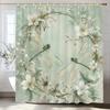 Beautiful Flowers Shower Curtain for Bathroom Blue Floral Romantic Wildflower Plants Nature Scenery Home Decor Curtain with Hook