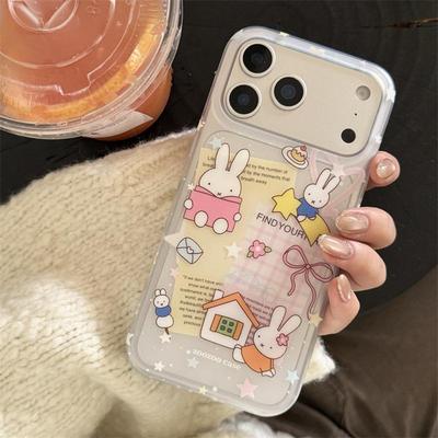 Double Layer Cute Bunny Phone Case for Apple 14Pro/15Pro/16Pro/17ProMax