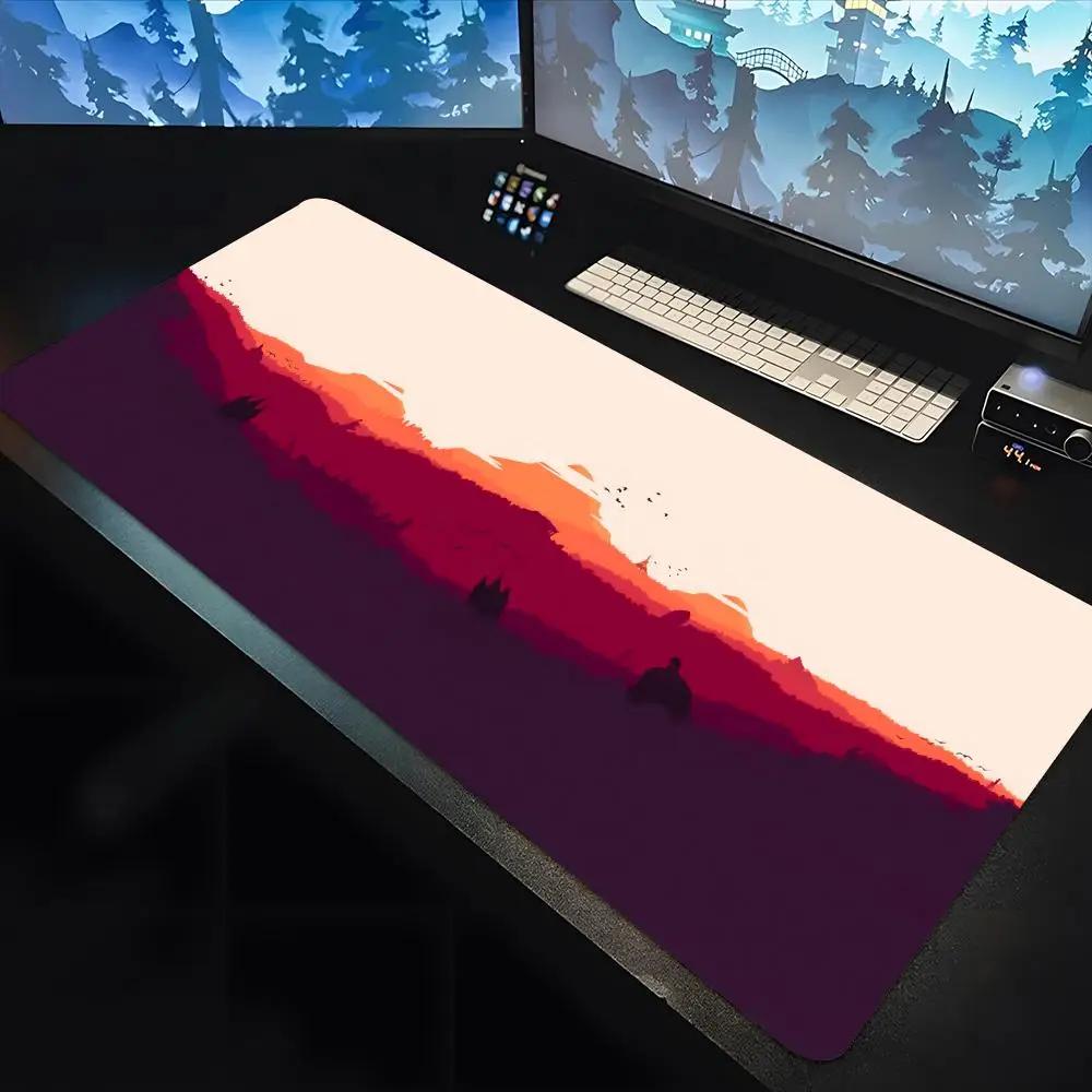 Deep forest firewatch large keyboard mouse desk pad nonslip rubber gaming suitable for mouse pad laptop carpet x