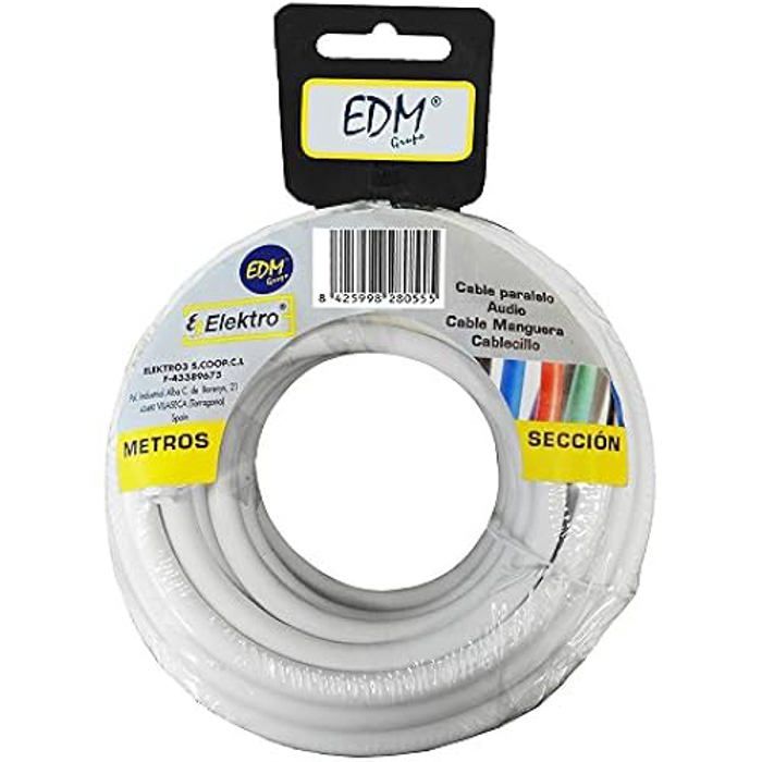 Audio kabel - EDM - Paralelní cívka 2 x 0,75 mm - Bílý - 15 m - Jednobarevný