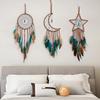 Energy Stone Pendant Feather Dream Catcher Hanging Decor Home Wall Ornament with LED Light Strip