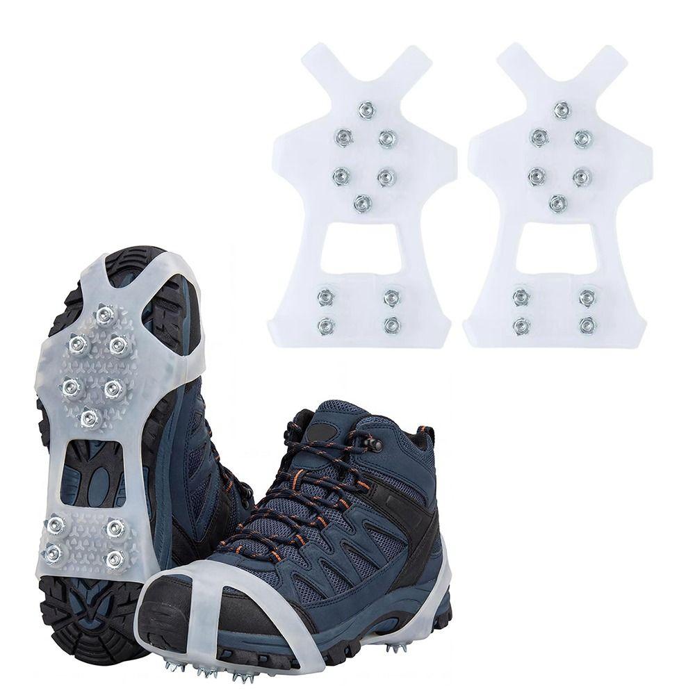 Rutschfeste Schuhspikes Abdeckung 10 Spikes Schnee Steigeisen Spikes Schuhe Ski Ausrüstung