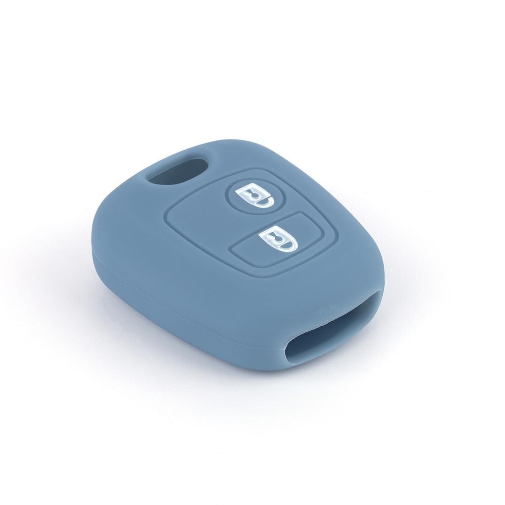 Suitable for Peugeot 206 Straight 2-button Silicone Key Cover Citroen Key Bag Citroen Picasso Remote Control Cover