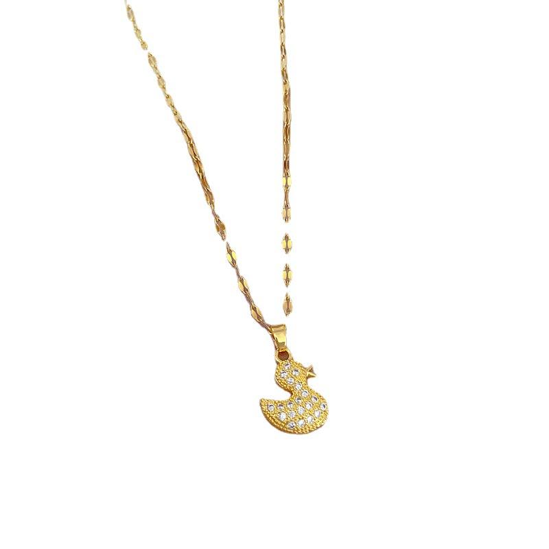 Light Luxury Full Diamond Duckling Zircon Light Luxury Design Versatile Korean Style Niche Design Live Necklace