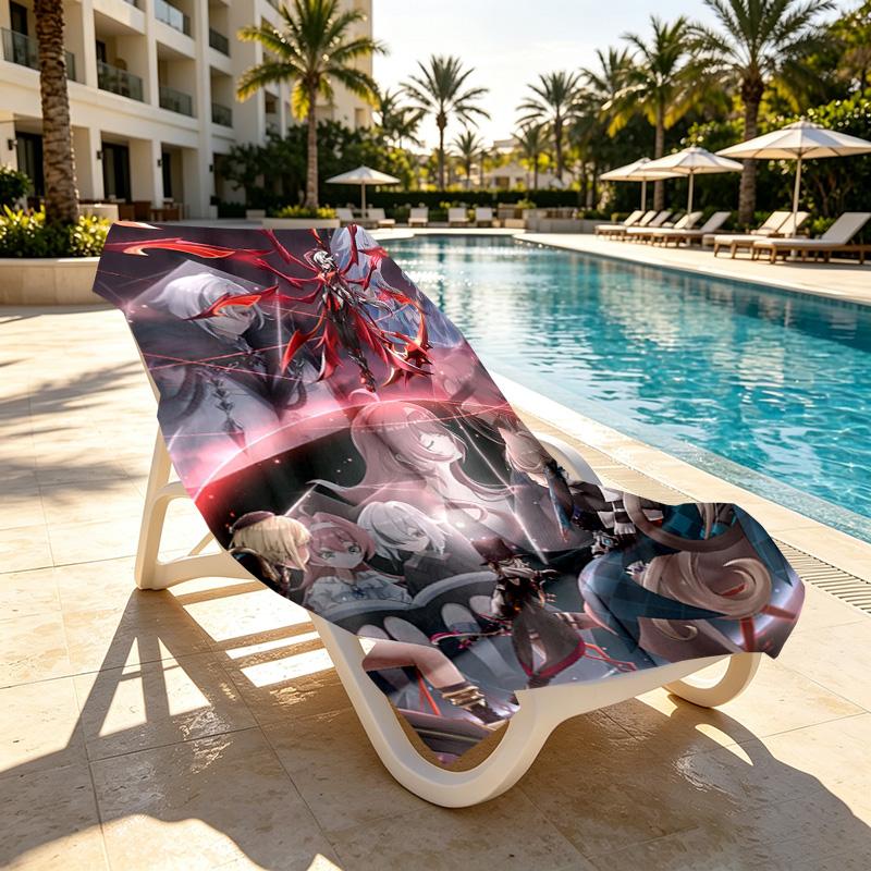Genshin Impact Print Beach Towel Design, Soft, Lightweight. for Home Bathroom, Spa, Pool, Yoga, Surfing, Camping, Gift for Family, Friend