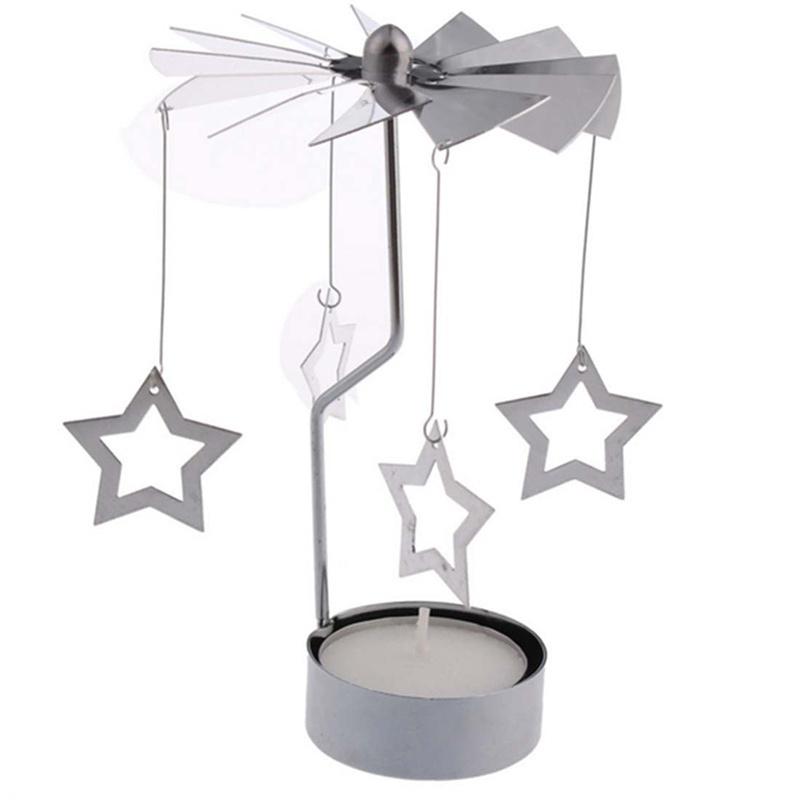 Metal Rotary Candle Holder Light Carousel Stand Tea rollingHome Christmas
