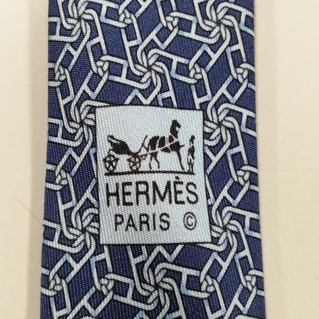 Used HERMES blue all over pattern 5450 tie
