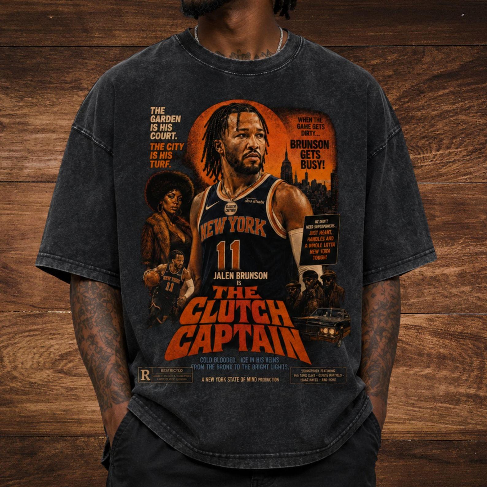 JALEN BRUNSON KNICKS Stoned washed Boxy Cotton Unisex T Shirt 3XL