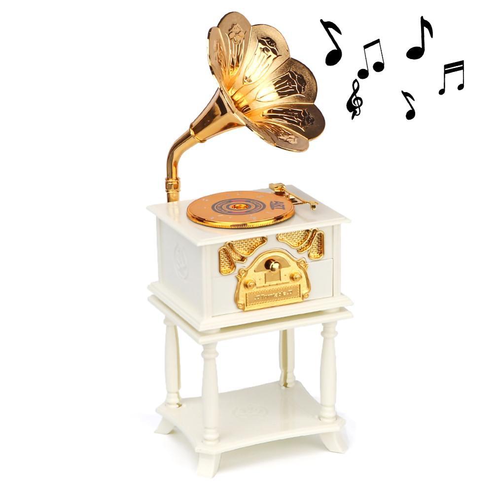 1PC Eight-tone Gramophone Retro Music Box Mini Classic and Nostalgic Style Exquisite Design