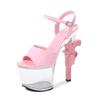 Fashion 17.5cm Super High Heel Sandals Sexy Waterproof Shallow Mouth Thin Heel Back Hollow Pole Dance Stripper Sandals 35-43 NEW