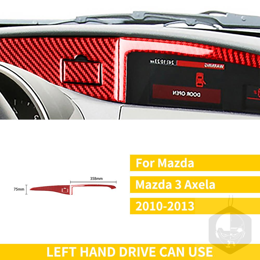Red Carbon Fiber Whole Interior Stickers For Mazda 3 Axela 2010-2013 Car Accessories Dash Trim Gear Shift Console Cover Molding SW8