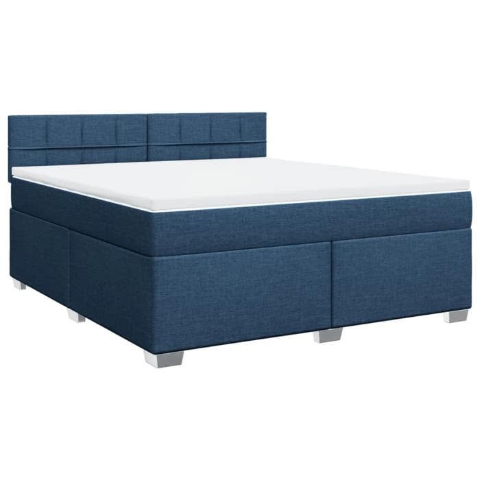 Maison Exclusive - Sommier à lattes de lit avec matelas Bleu 180x200 cm Tissu