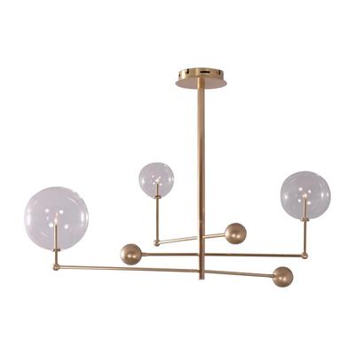 Orbit - Modern Chandelier 65cm Gold Brass Balls
