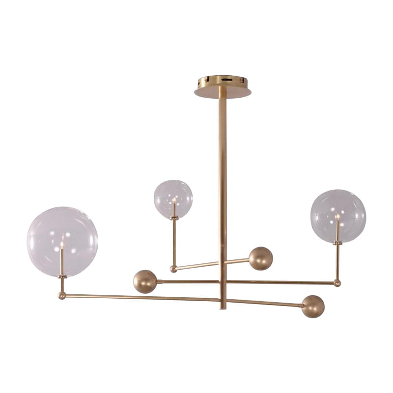Orbit - Modern Chandelier 65cm Gold Brass Balls