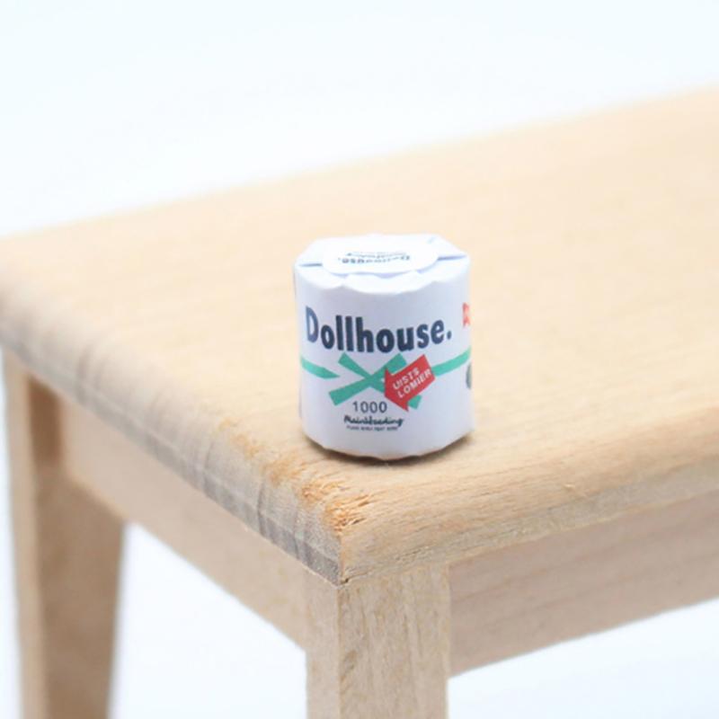 1 Peça Mini Rolo de Papel Higiênico Casa de Bonecas Lenço Rasgável Cena Acessórios para Casa de Boneca
