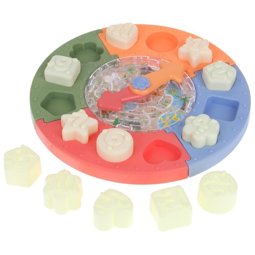 Clock Sorter Educational Puzzle Blocks Maze Shapes Learning Hours