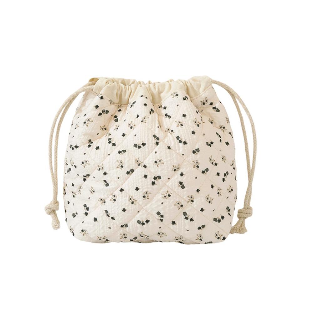 

Jewelry Storage Bag Cosmetic Bag Quilted Cotton Flower Makeup Bag Lipstick Storage Bag Women/Girls Style A