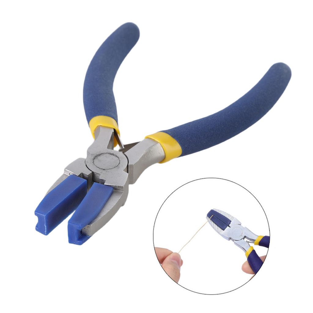 Flat Nose Pliers with Plastic Tips and 2 Additional Pairs for Secure Grip In Electronics and Crafts