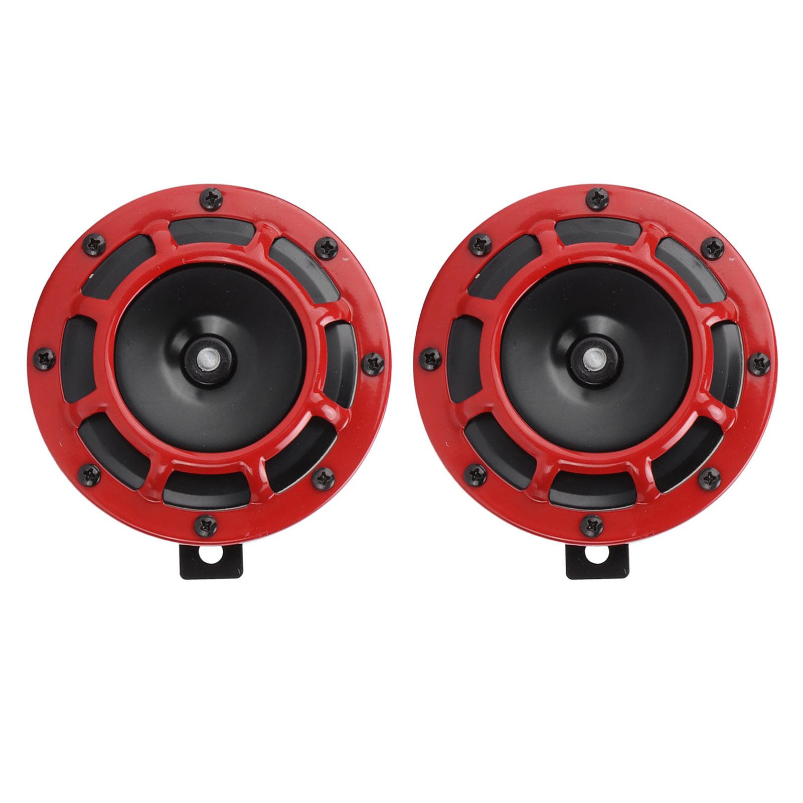 

12V Pair Horn Red Compact Super Tone Loud Blast 139170DB Universal for Motorcycle Car