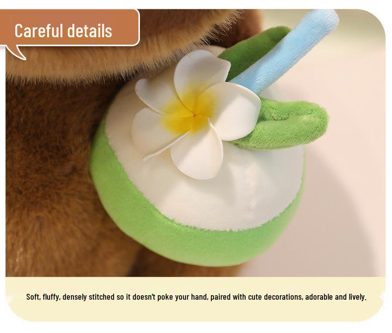 Capybara Sanya Plush Toy and Coconut Tree Hugging Pillow Doll