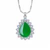 Yi Hua Petal Green Jade & Chalcedony Pendant Clavicle Necklace