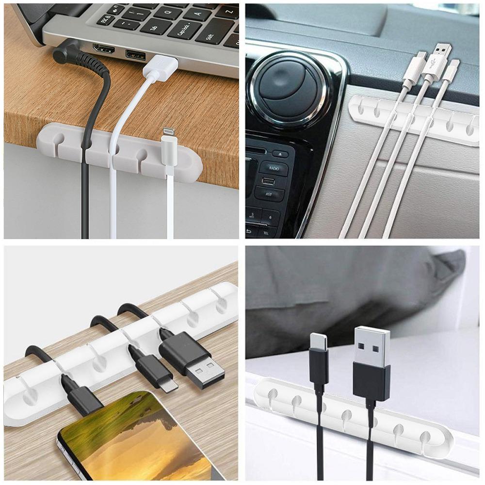 Silicone Cable Organizer Flexible Cable Winder Management Cable Clips Holder Usb Cable Holder For Mouse Keyboard Earphone Car#ww
