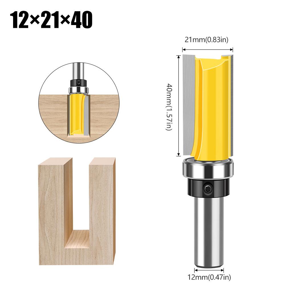 

12 Handle Bearing Straight Knife Imitation Trimming Knife Straight Edge Woodworking Milling Cutter Head Engraving Machine Milling Cutter Double Edge bearing straight knife yellow 12 * 21 * 40