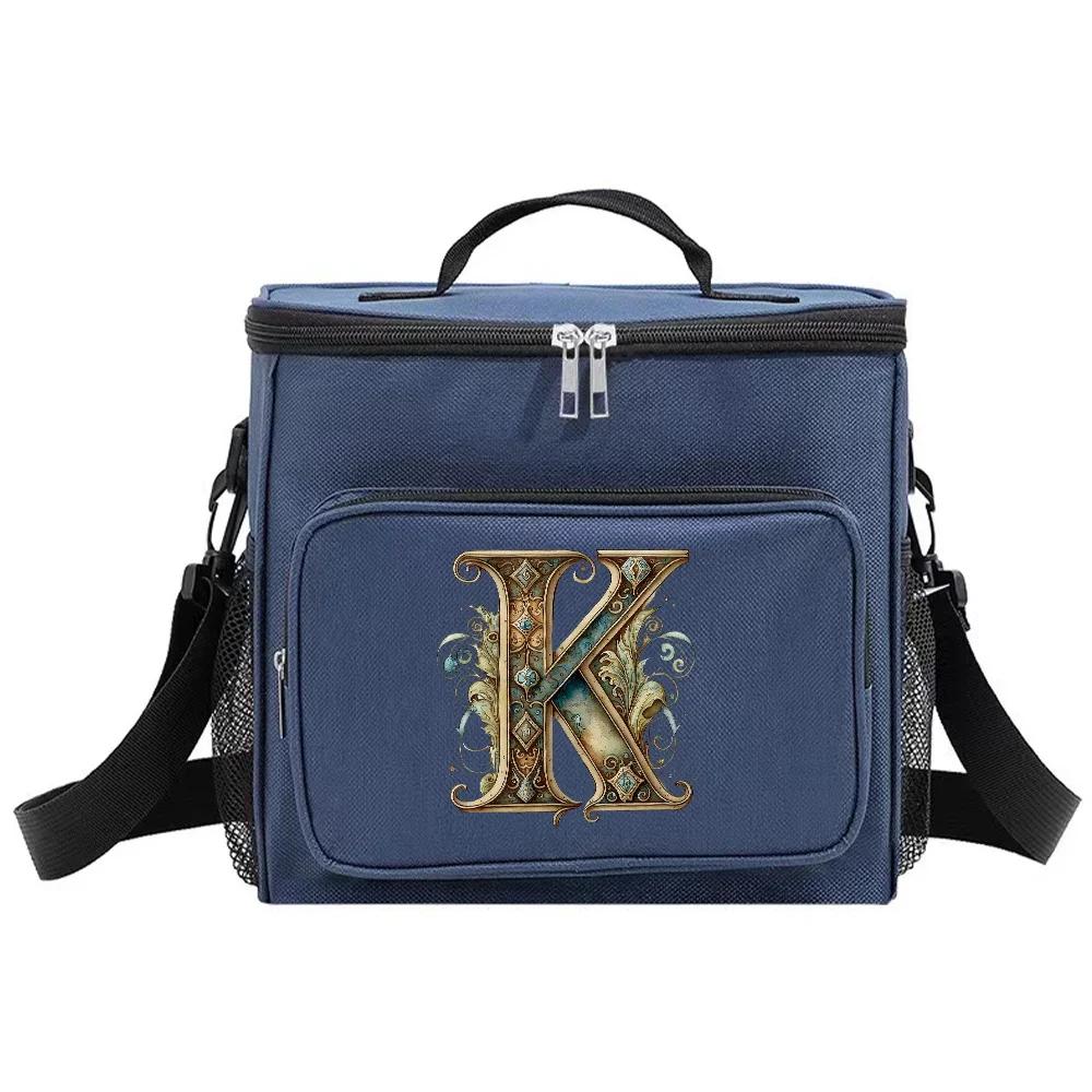 Lunch Bag Insulated Bags Cooler Box Thermal Organizer Handbag Shoulder Storage Lunchbag for Student Graphic Letter Printing