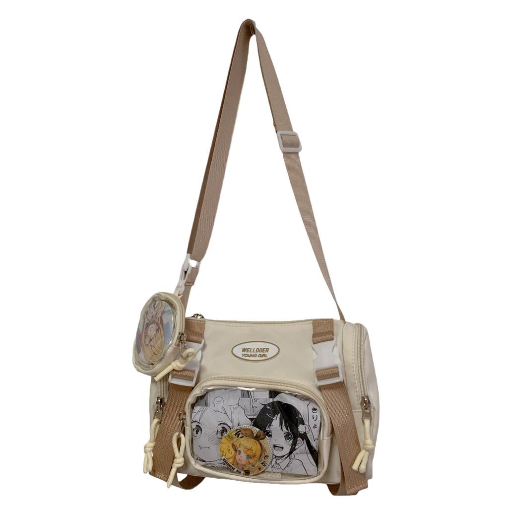 Japanese Niche Design Two-dimensional Transparent Pain Bag 10cm Baby Bag Lightweight Mobile Phone Bag Student Messenger Bag Female