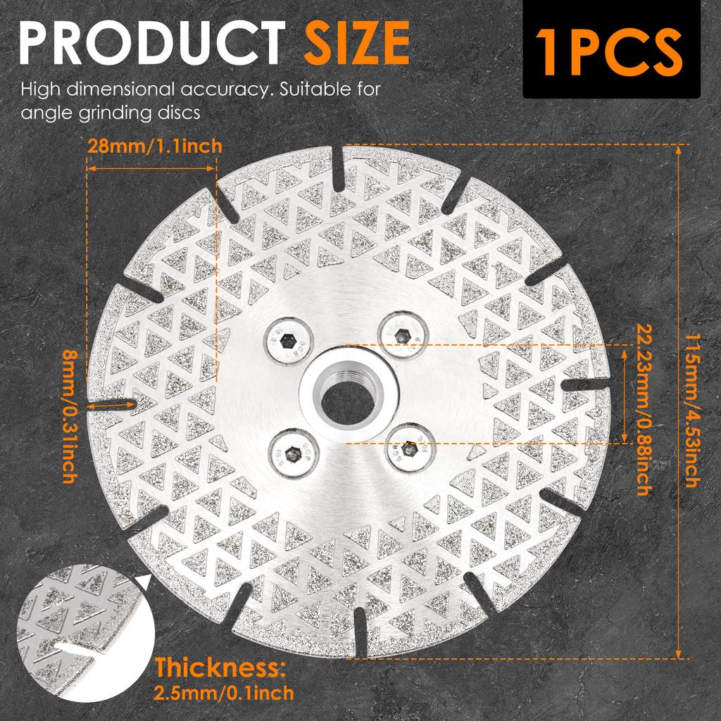 Angle Grinder Saw Blade 4.5/5 Inch Diamond Angle Grinding Wheel High Hardness Wear Resistance Double Sided Grinding Wheel