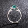 Korean Pink Diamond Zircon & Sea Blue Crystal Goose Egg Ring - Fashion Jewelry