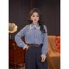DaYuanSAD Wan'er Lace Lapel Knit Women's Long Sleeve Base Layer Top #G15036