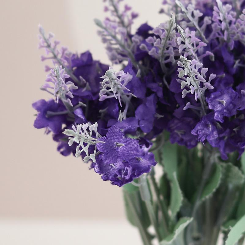 Umělá květina Hedvábí Fialová Levandule Domácí Venkovní Zahrada Dekorace Kytice Falešná Svatba Vánoční Den Party Doplňky