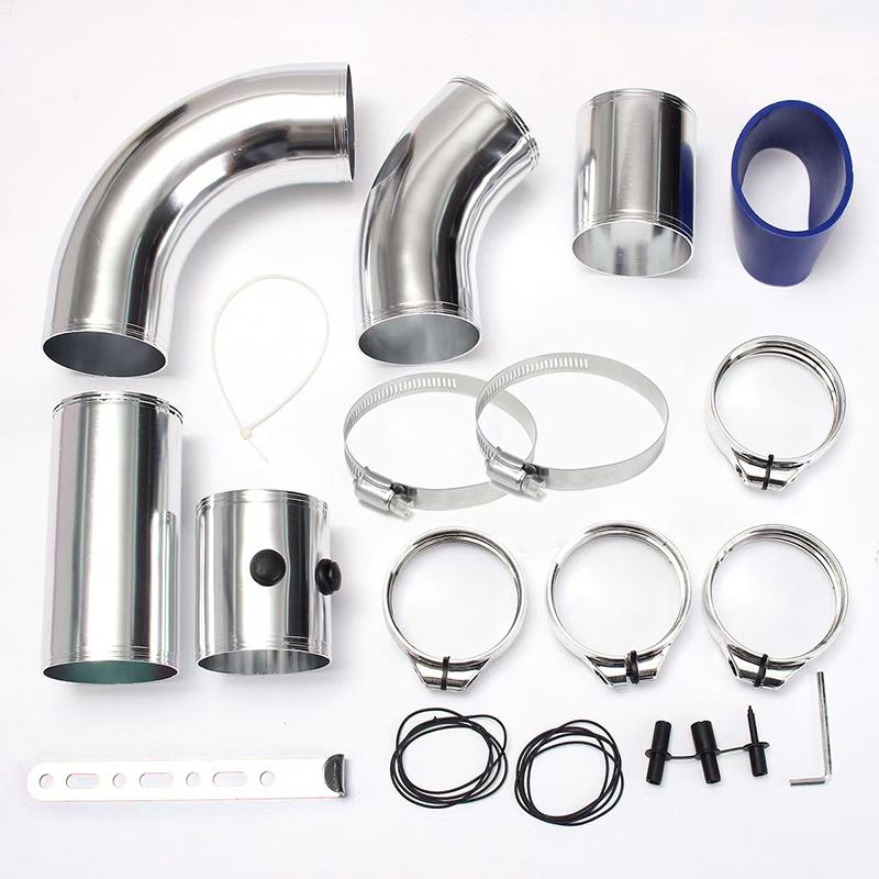 Universelles Auto Kaltluftansaugsystem 76mm 3 Zoll Aluminiumrohr Ansaugrohr Kit Turbo Direktes Kaltluftfiltersystem