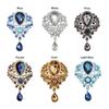 Trendy Clear Crystal Wedding Brooch Water Drop Shape DIY Crystal Rhinestone Brooch Flower Design Wedding Jewelry Party